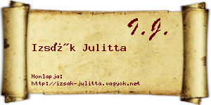 Izsák Julitta névjegykártya